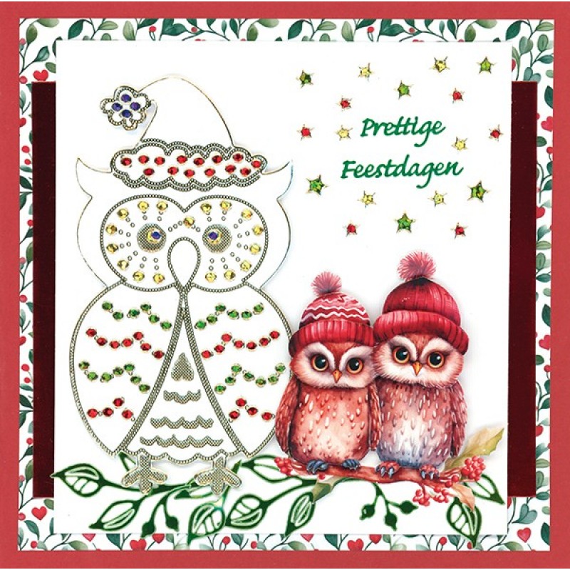 3D Pushout Sheet - Berries Beauties - A Very Furry Christmas - Owl