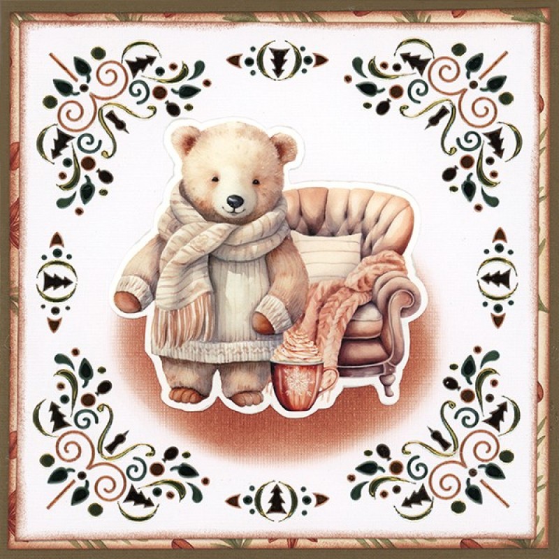 3D Cutting Sheet - Berries Beauties - Cosy WInter - Cosy Bear