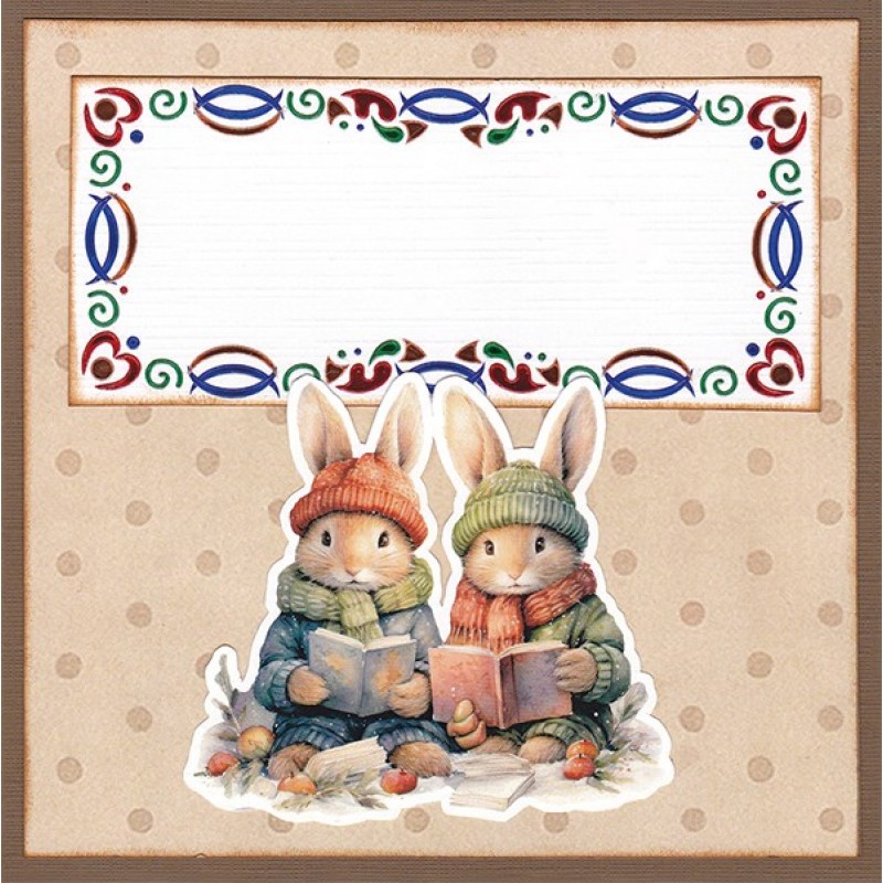 3D Pushout Sheet - Berries Beauties - Winter Bunnies - Bunnies Together