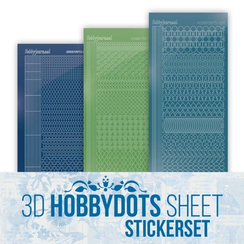Stickerset 3D Hobbydots Sheet - Berries Beauties - Blue Hydrangeas