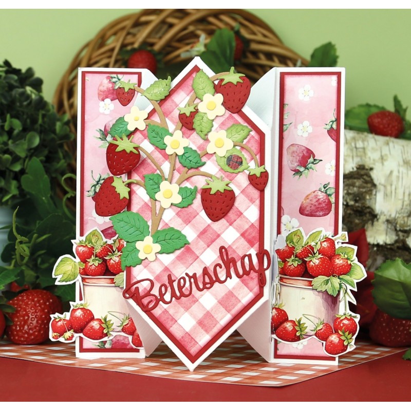 3D Push out Sheet - Berries Beauties - Sweet Strawberries - Strawberries in a Basket