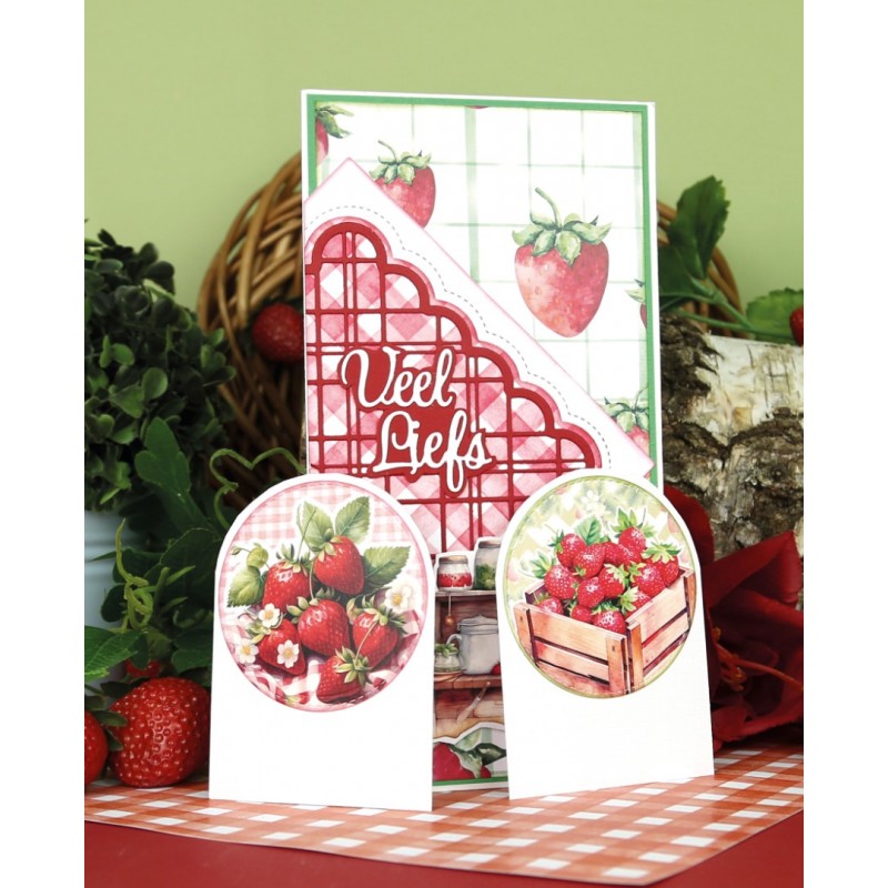 3D Push out Sheet - Berries Beauties - Sweet Strawberries - Pure Strawberries