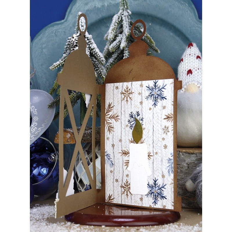 Stencil - Card Deco Essentials - Gnomie Holidays - Gnomie Lantern - A4