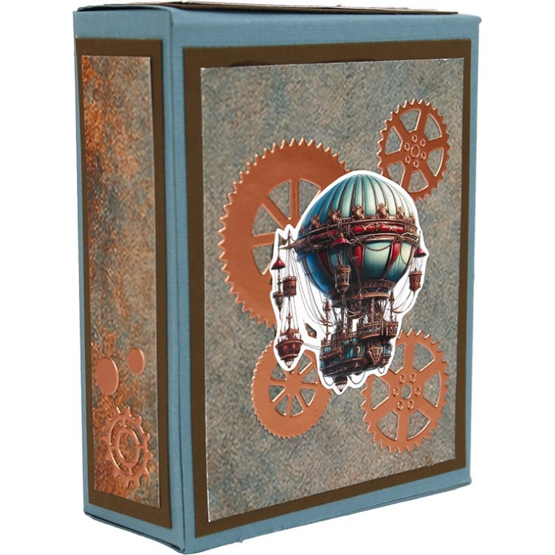 Stencil - Card Deco Essentials - Steampunk - Steampunk Box - A4
