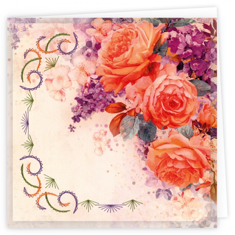 Stitch and Do Cards 25 - Berries Beauties - Orange Roses