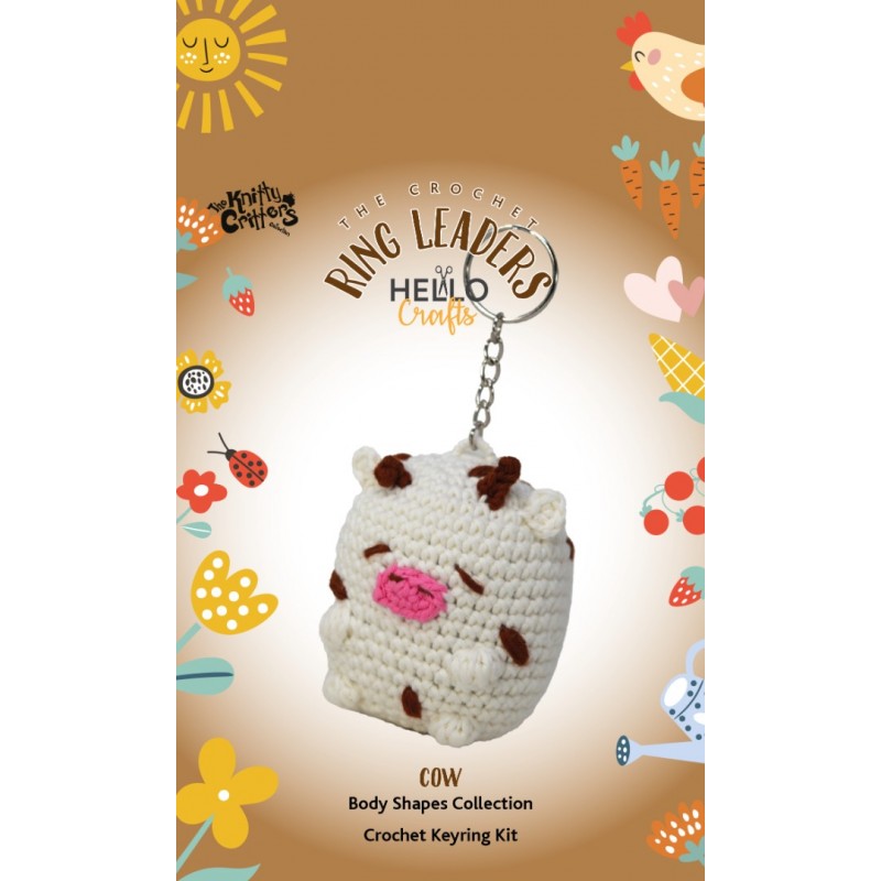 The Knitty Critters Keyring Cow