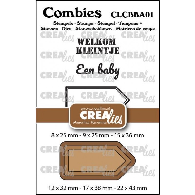 Combies Stempelset Baby 01: 2 teksten + 1 tag/label