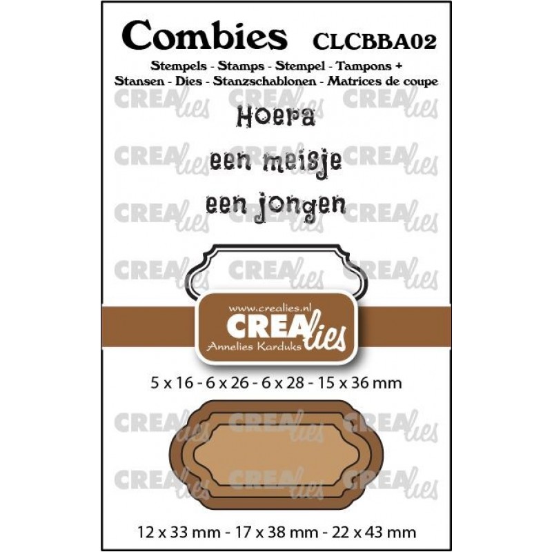 Combies Stempelsset Baby 02: 2 teksten + 1 tag/label