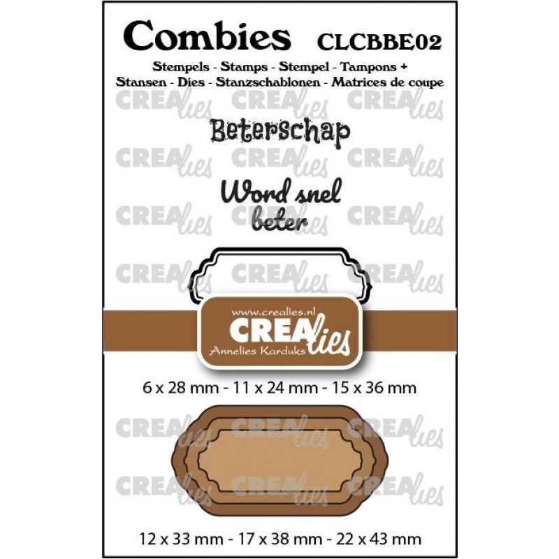 Combies Stempelsset Beterschap 02: 2 teksten + 1 tag/label