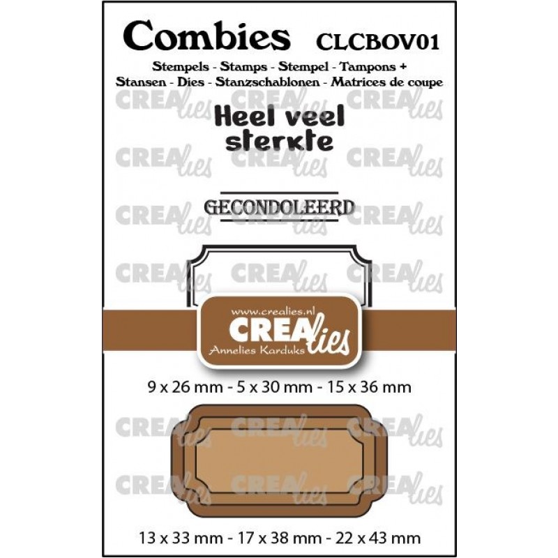 Combies Stempelsset Overlijden 01: 2 teksten + 1 tag/label