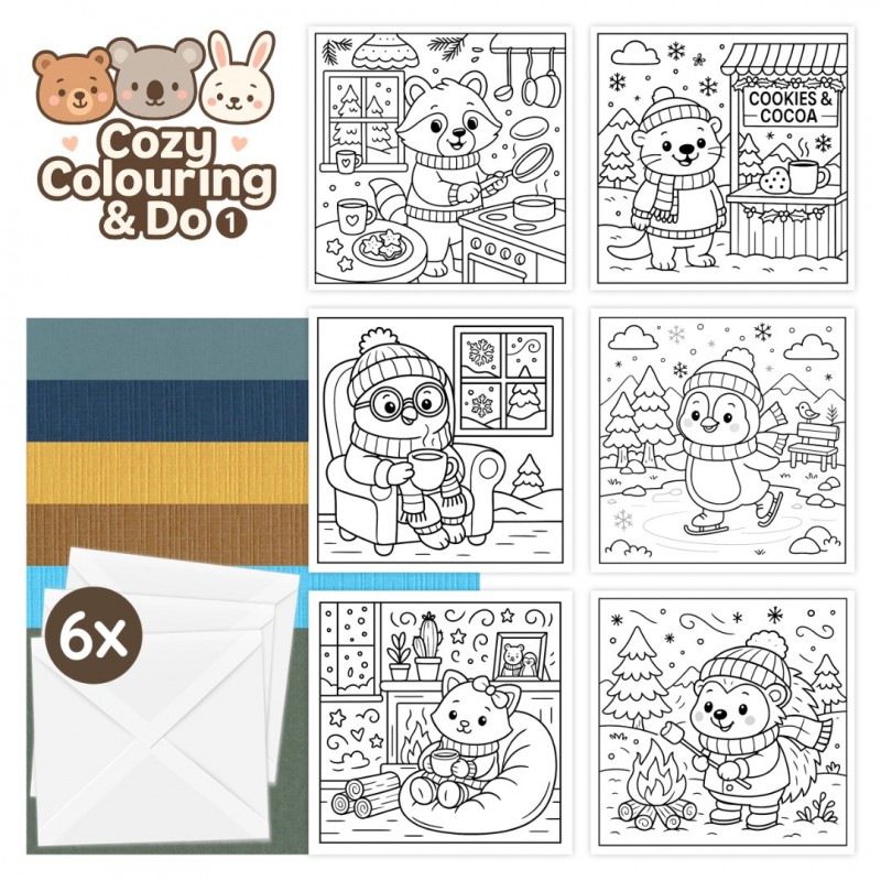 Findit Color - Cozy Colouring Cards Set - Winter Friends Findit Color - Cozy Colouring Cards Set - Winter Friends