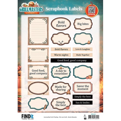 Berrie's Beauties Scrapbook Labels - Grillmasters - EN