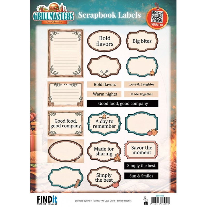 Berrie's Beauties Scrapbook Labels - Grillmasters - EN