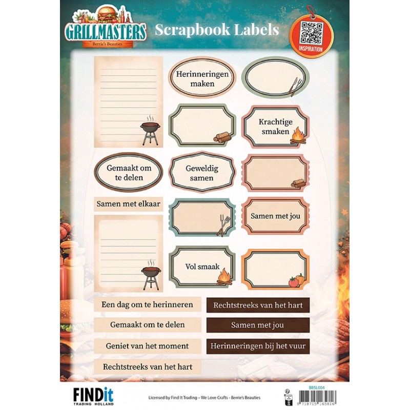 Berrie's Beauties Scrapbook Labels - Grillmasters - NL