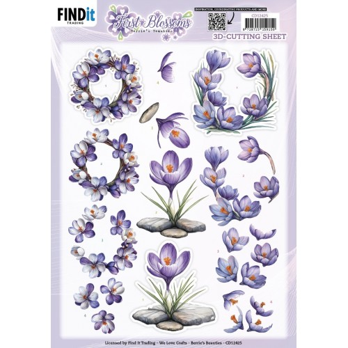 3D Cutting Sheet - Berries Beauties - First Blossoms - Stone and Bloom