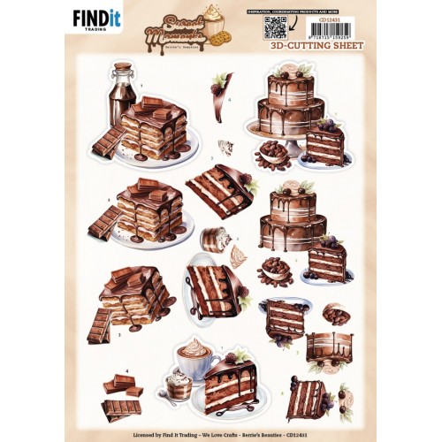 3D Cutting Sheet - Berries Beauties - Sweet Moments - Baked with love