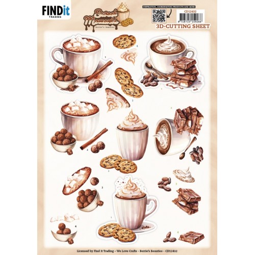 3D Cutting Sheet - Berries Beauties - Sweet Moments - Cookie Delights