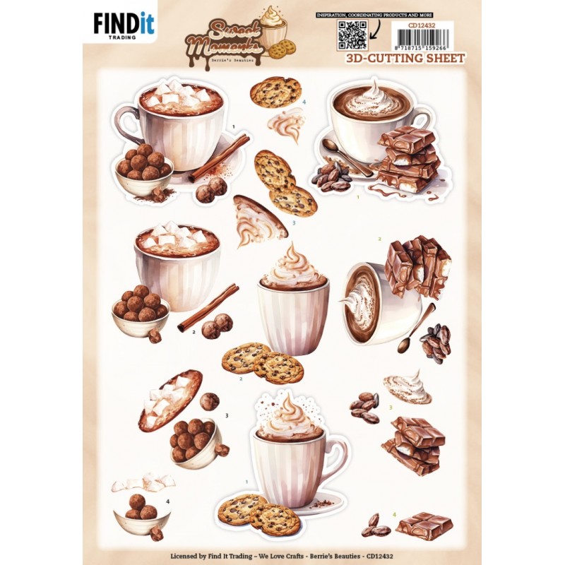 3D Cutting Sheet - Berries Beauties - Sweet Moments - Cookie Delights