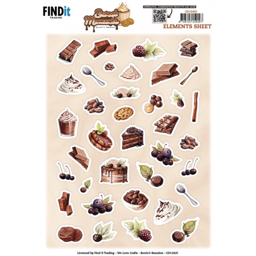 Cutting Sheet - Berries Beauties - Sweet Moments - Small Elements