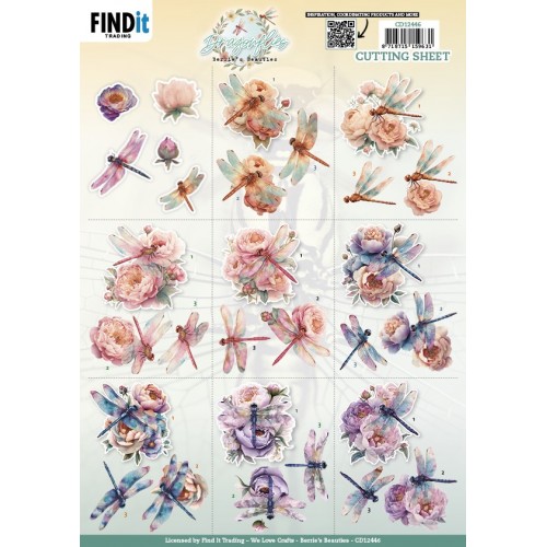 Cutting Sheet - Berries Beauties - Dragonflies - Mini