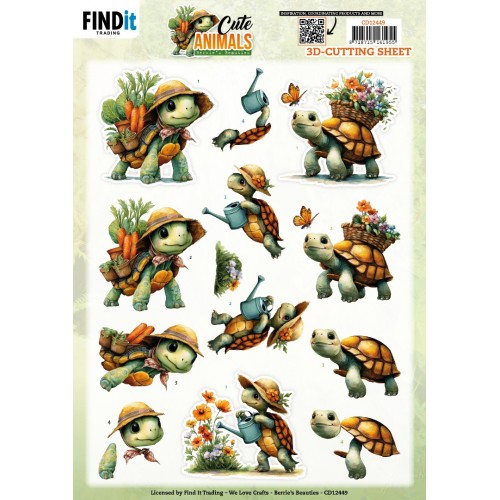 3D Cutting Sheet - Berries Beauties - Cute Animals - Turtles