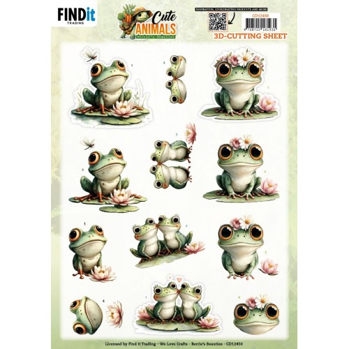 3D Cutting Sheet - Berries Beauties - Cute Animals - Frogs