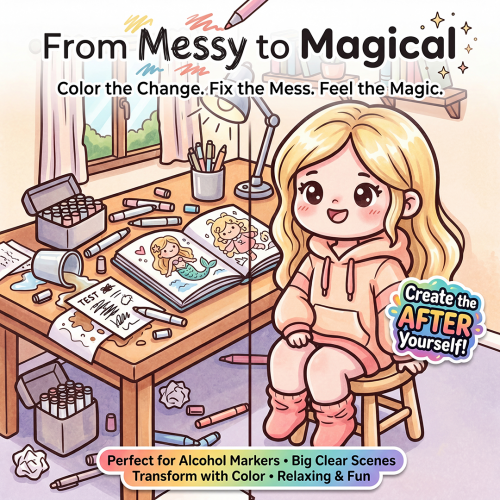 Findit Color - Coloring Book - From Messy to Magical Cute Cozy Coloring
