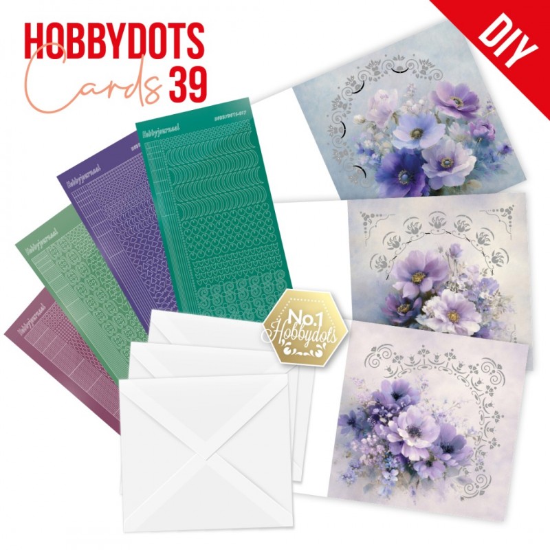 Hobbydots Cards 39 - Purple Flowers