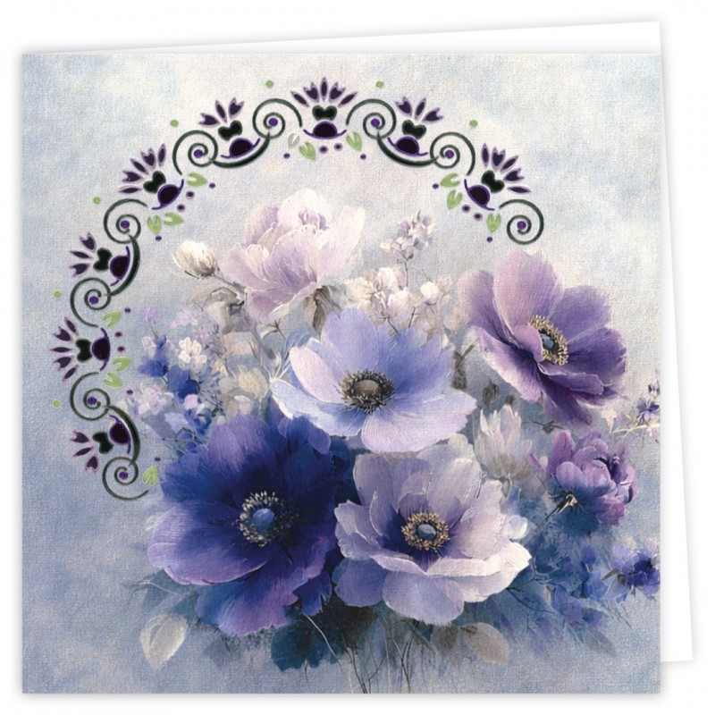 Hobbydots Cards 39 - Purple Flowers