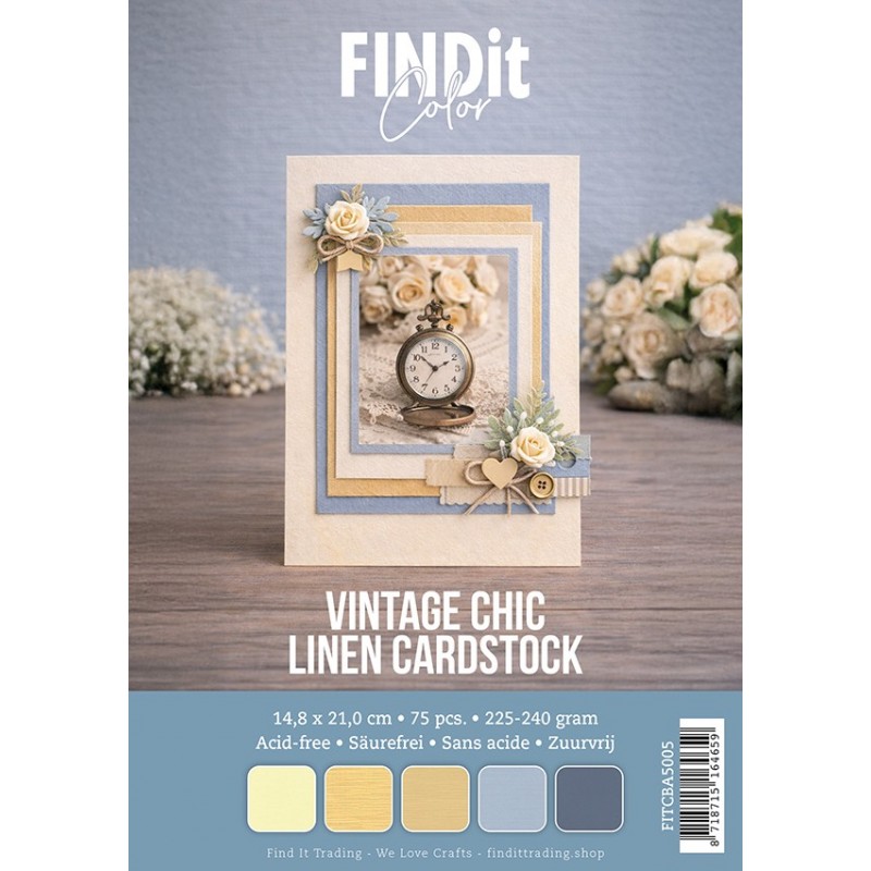 Find It Color - Linen Cardstock Pack A5 - Vintage Chic Pack