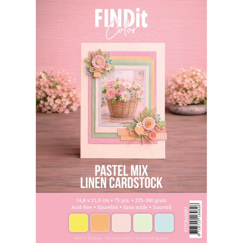 Find It Color - Linen Cardstock Pack A5 - Pastel Mix Pack
