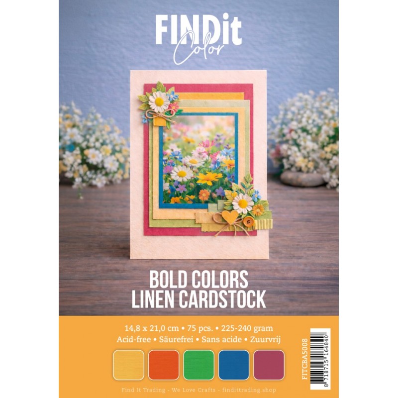 Find It Color - Linen Cardstock Pack A5 - Bold Colors Pack