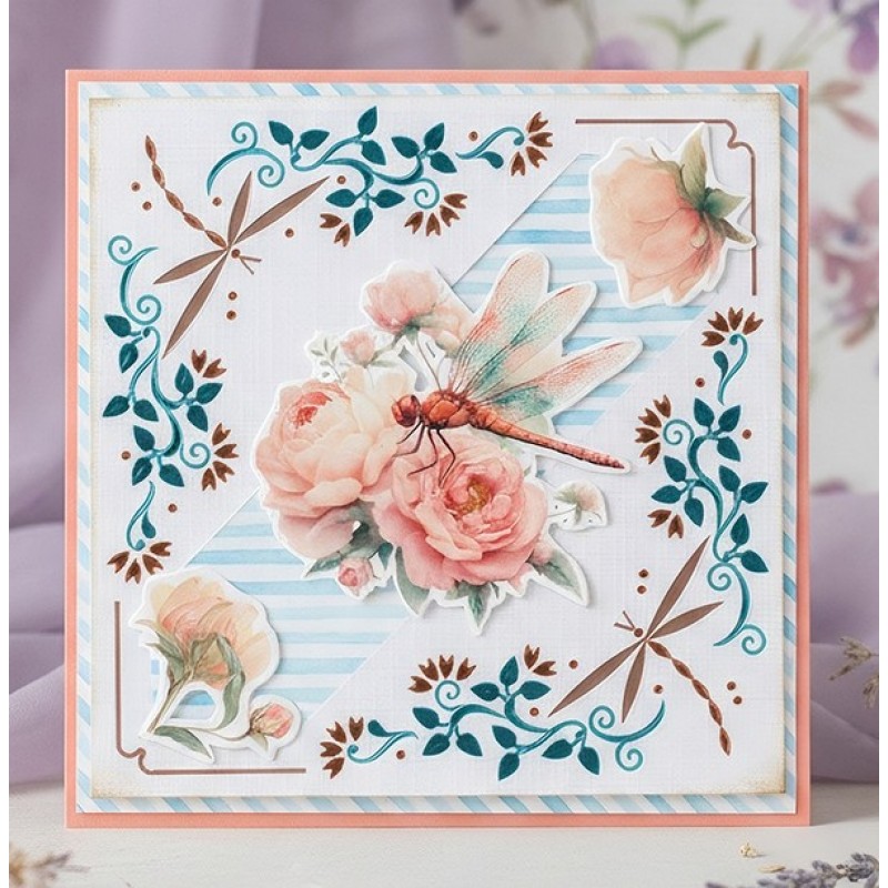 3D Cutting Sheet - Berries Beauties - Dragonflies - Blush