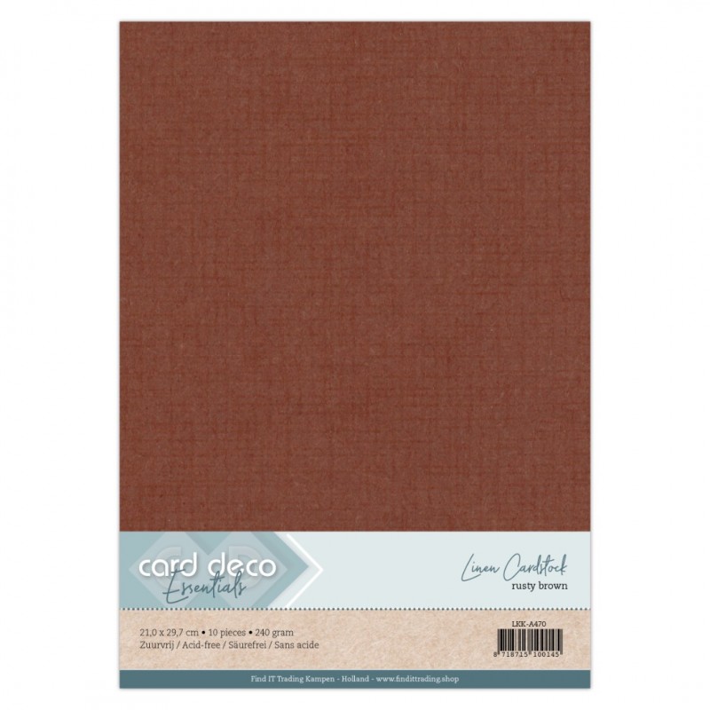 Linen Cardstock - A4 - Rusty Brown Linen Cardstock - A4 - Rusty Brown