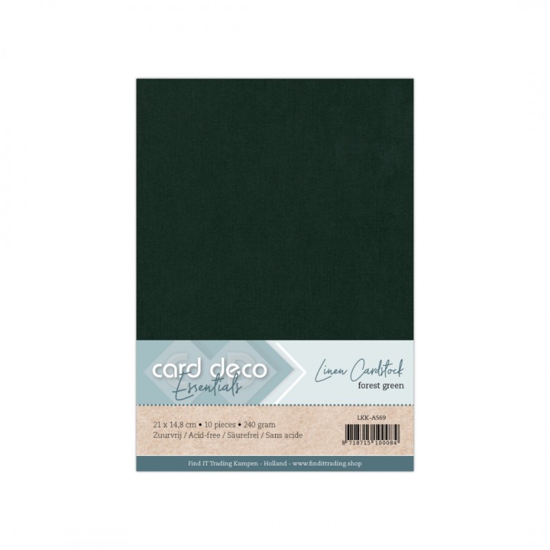 Linen Cardstock - A5 - Forest Green Linen Cardstock - A5 - Forest Green