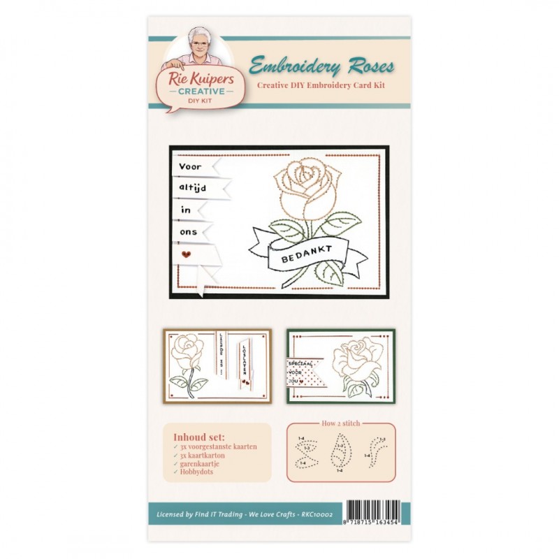 Rie Kuipers Creative – Embroidery Roses - DIY Embroidery Card Kit