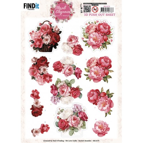 3D Pushout Sheet - Berries Beauties - Floral Elegance - Peony Delight