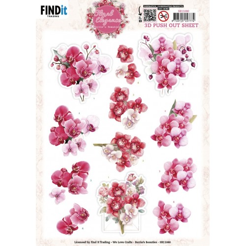 3D Pushout Sheet - Berries Beauties - Floral Elegance - Orchid Grace