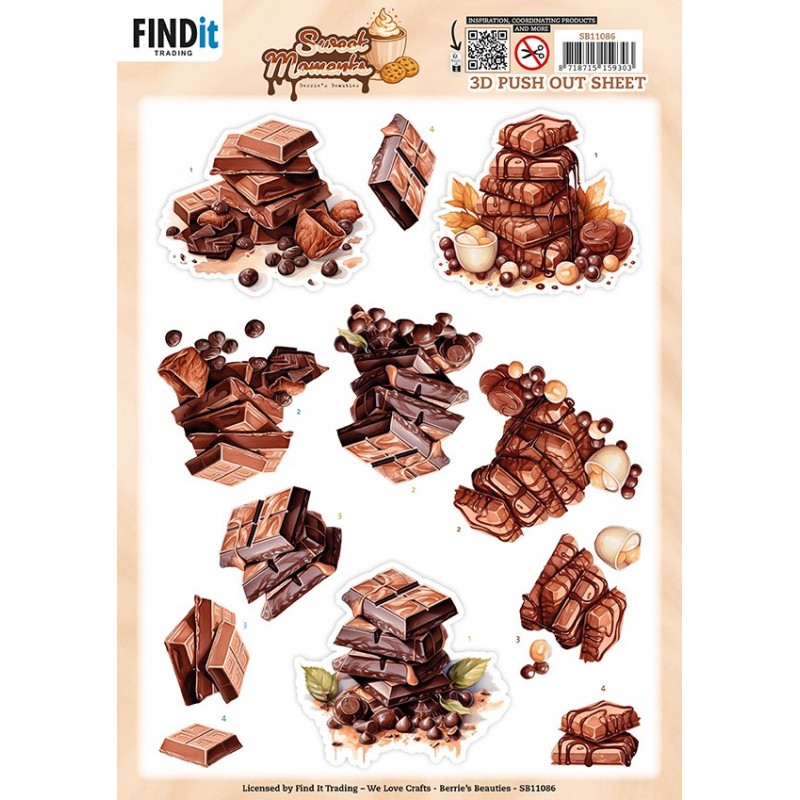 3D Pushout Sheet - Berries Beauties - Sweet Moments - Chocolate Bliss