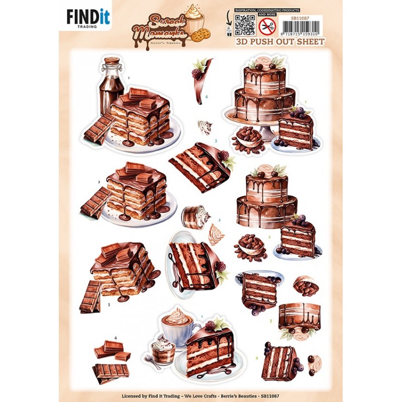 3D Pushout Sheet - Berries Beauties - Sweet Moments - Baked with Love