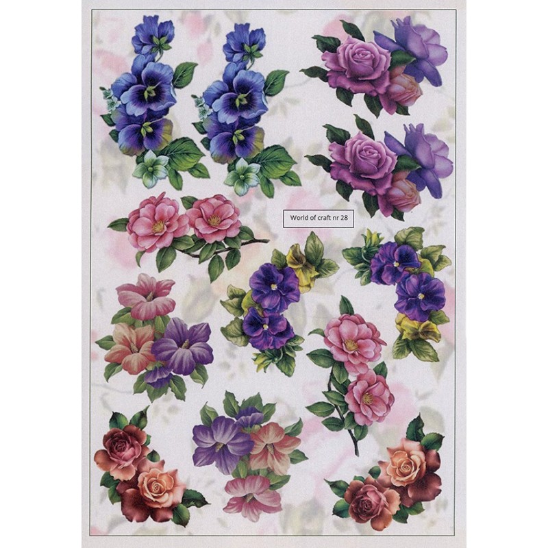 Cutting Sheet - WOC - nr 28 - Vintage Garden Blooms Cutting Sheet - WOC - nr 28 - Vintage Garden Blooms
