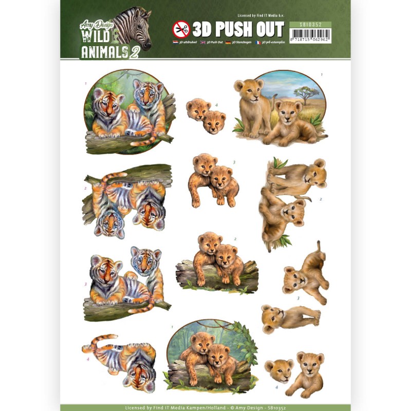 3D Pushout - Amy Design - Wild Animals 2 - Twins