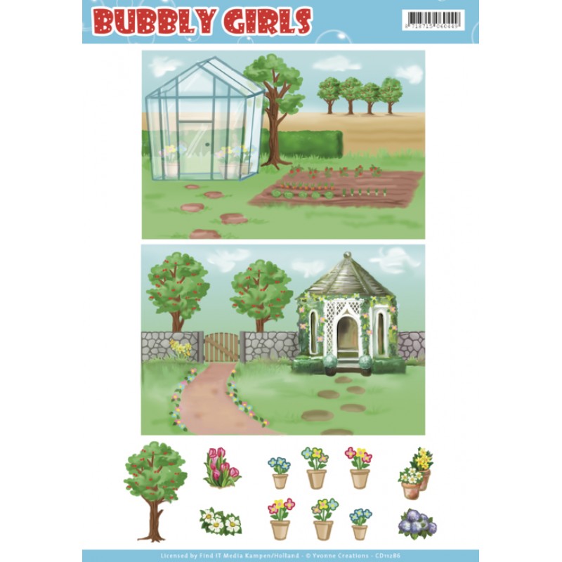 Background Sheets - Yvonne Creations - Bubbly Girls - Gardening